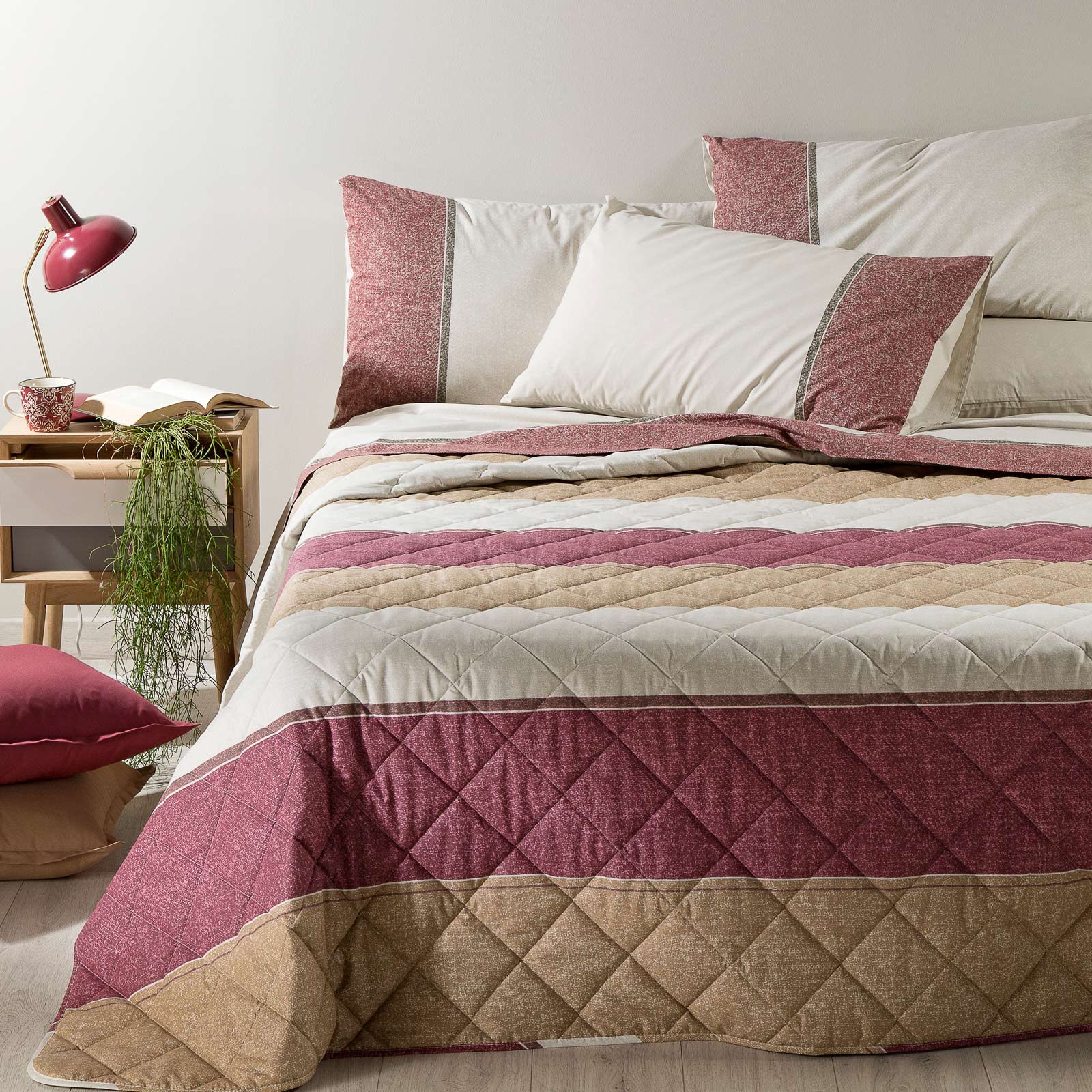 Single cotton quilted cotton boss bordeaux promotion item