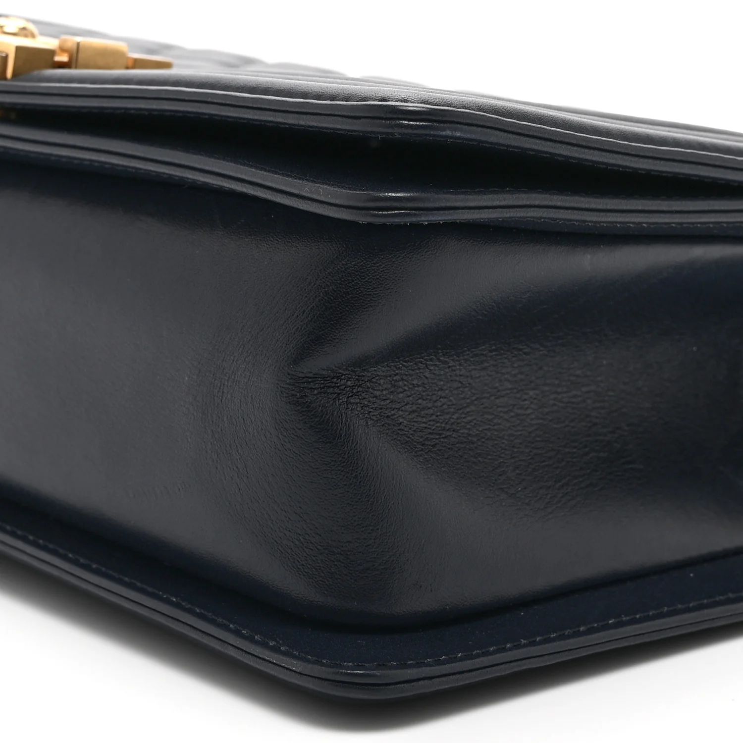 Lambskin Quilted Medium Boy Flap Dark Navy - Top Club