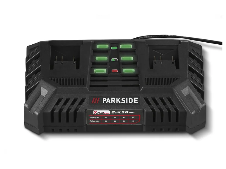 PARKSIDE 40 V Akku-Kettensge PKSA 40-Li B2, Set mit 2 Akkus und Doppelladegert