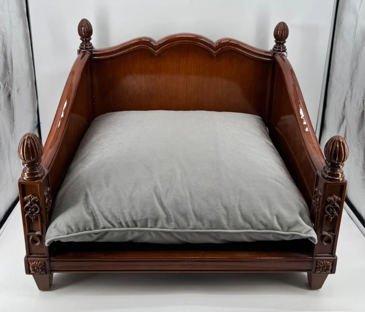 Luxury Baroque Dog Bed Brown / Gray 70 cm - Baroque Animal Furniture
