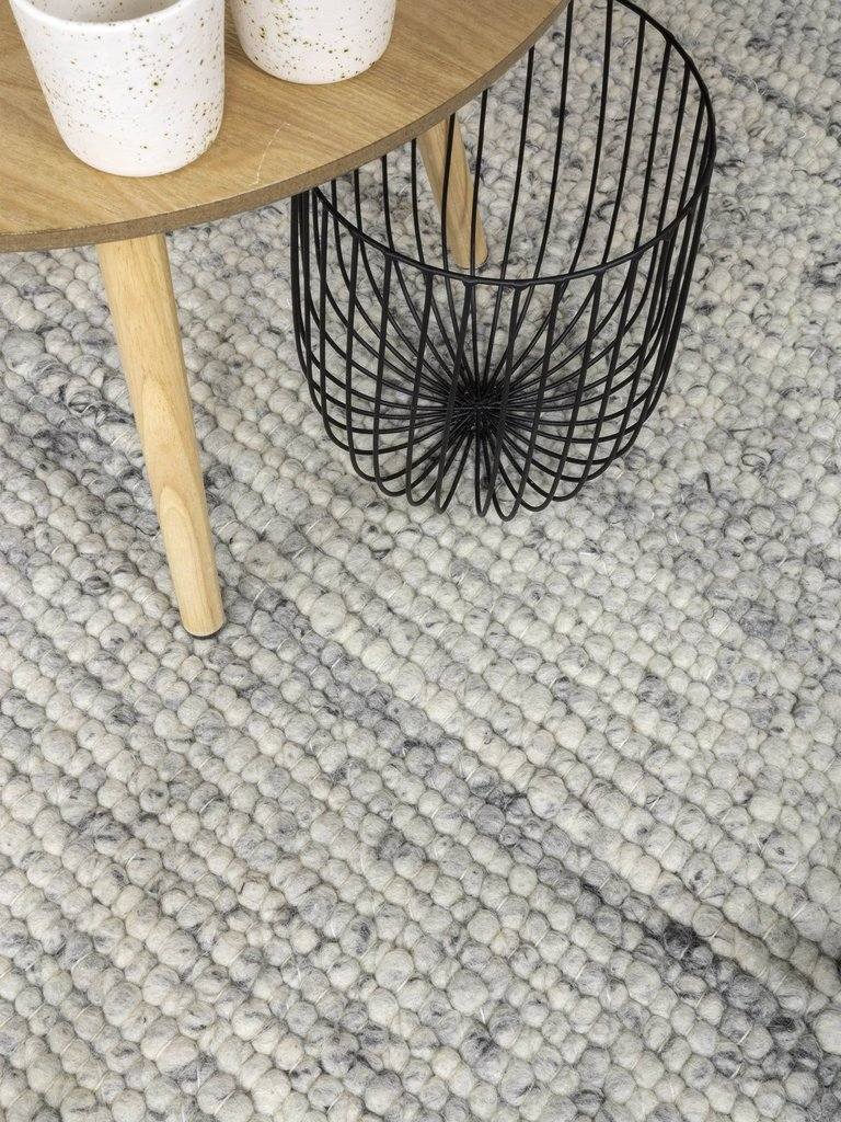 Vloerkleed Sten grey Ø200 cm