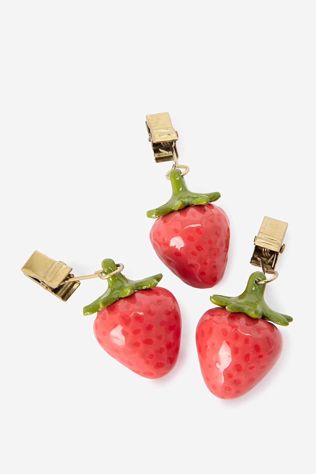 Tafelkleedgewichtjes met clip en aardbei