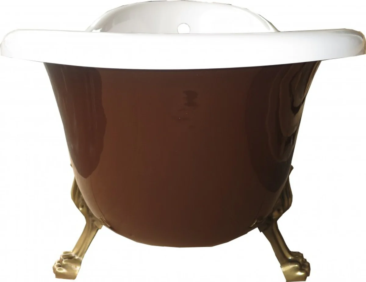 Freestanding luxury bathtub Art Nouveau Roma brown/white/old gold 1470mm from - Baroque Antique Bathroom