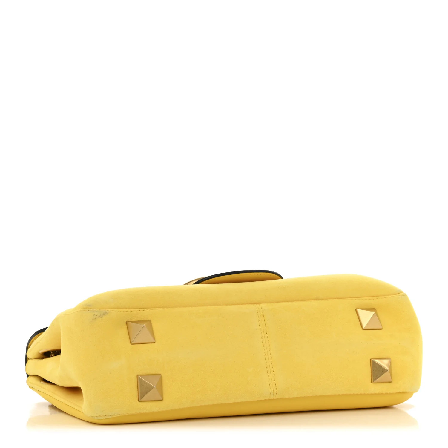 Nappa Stud Sign Shoulder Bag Bright Lemon - Top Club