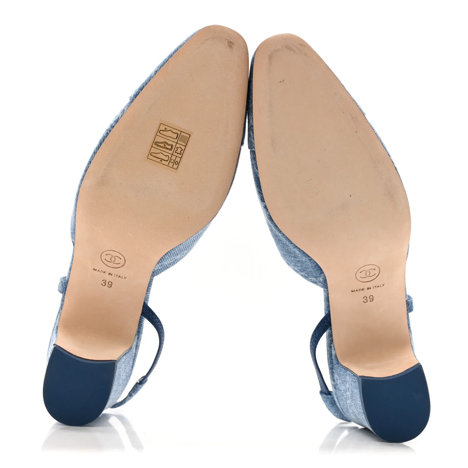 Denim Cap Toe Denim Slingback Pumps 39 Blue - Top Club