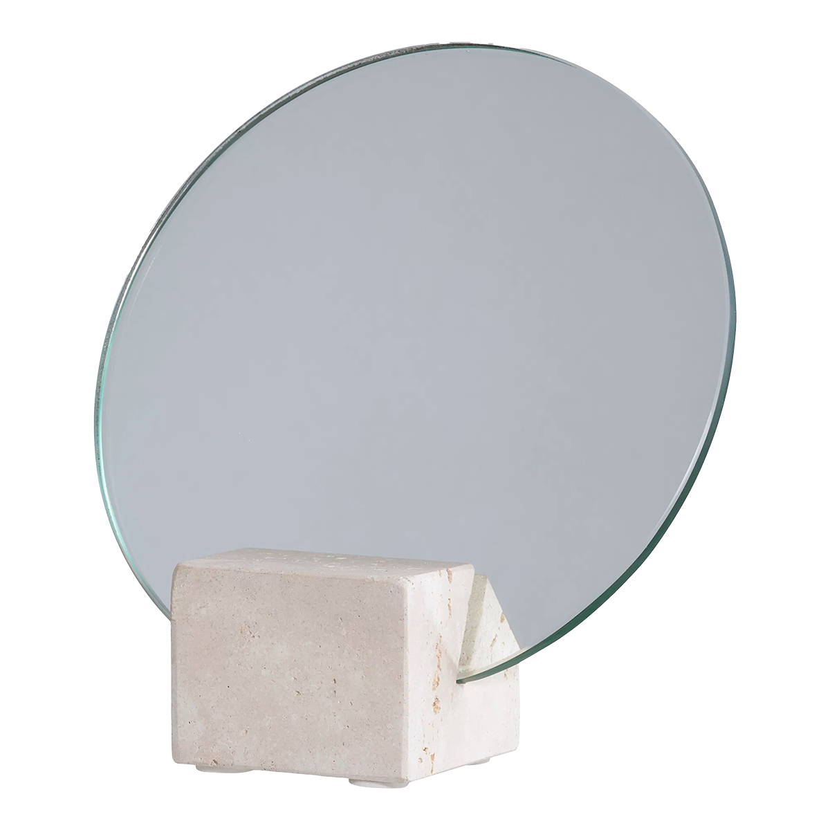 Make-up spiegel Rixt met travertijn standaard Beige