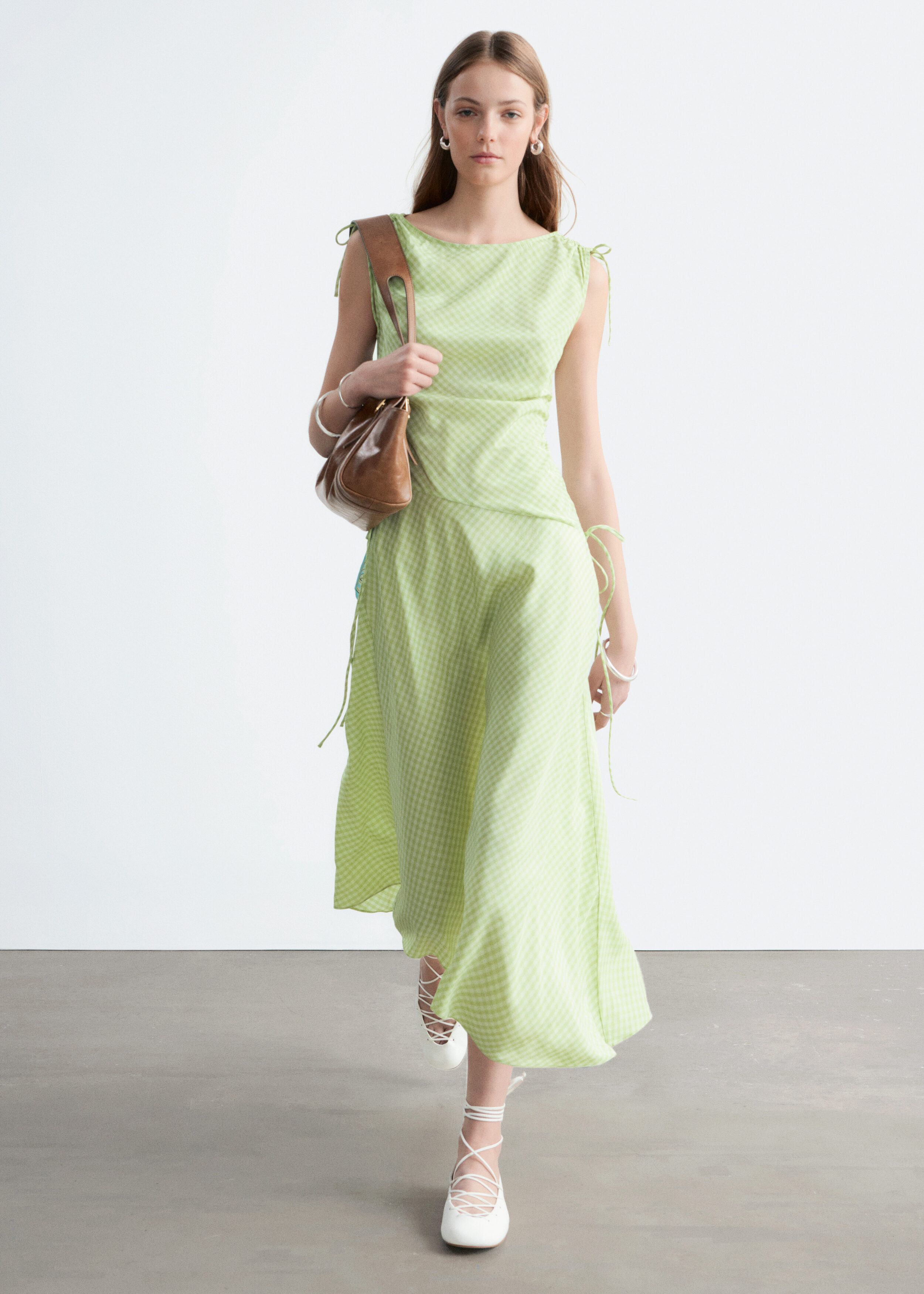 & Other Stories ASYMMETRIC DRAPED MIDI DRESS