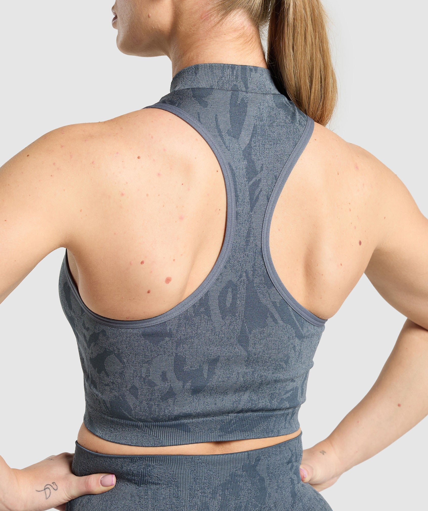 COACH Adapt Camo Seamless Zip Up Crop Top
