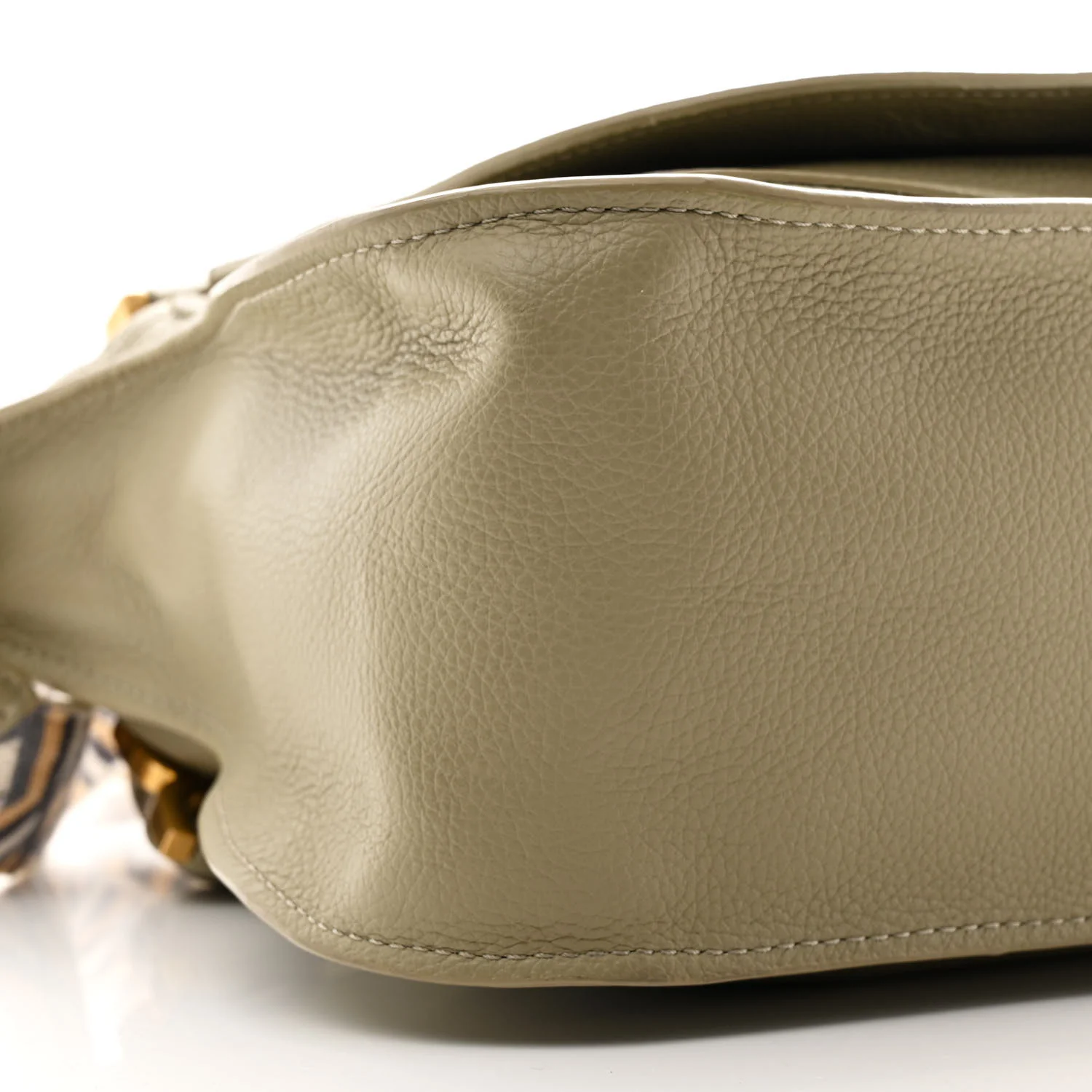 Calfskin Braided Medium Marcie Double Carry Slate Green - Top Club