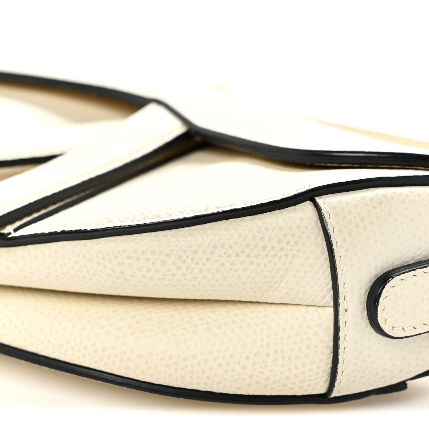Grained Calfskin Mini Saddle Bag White - Top Club