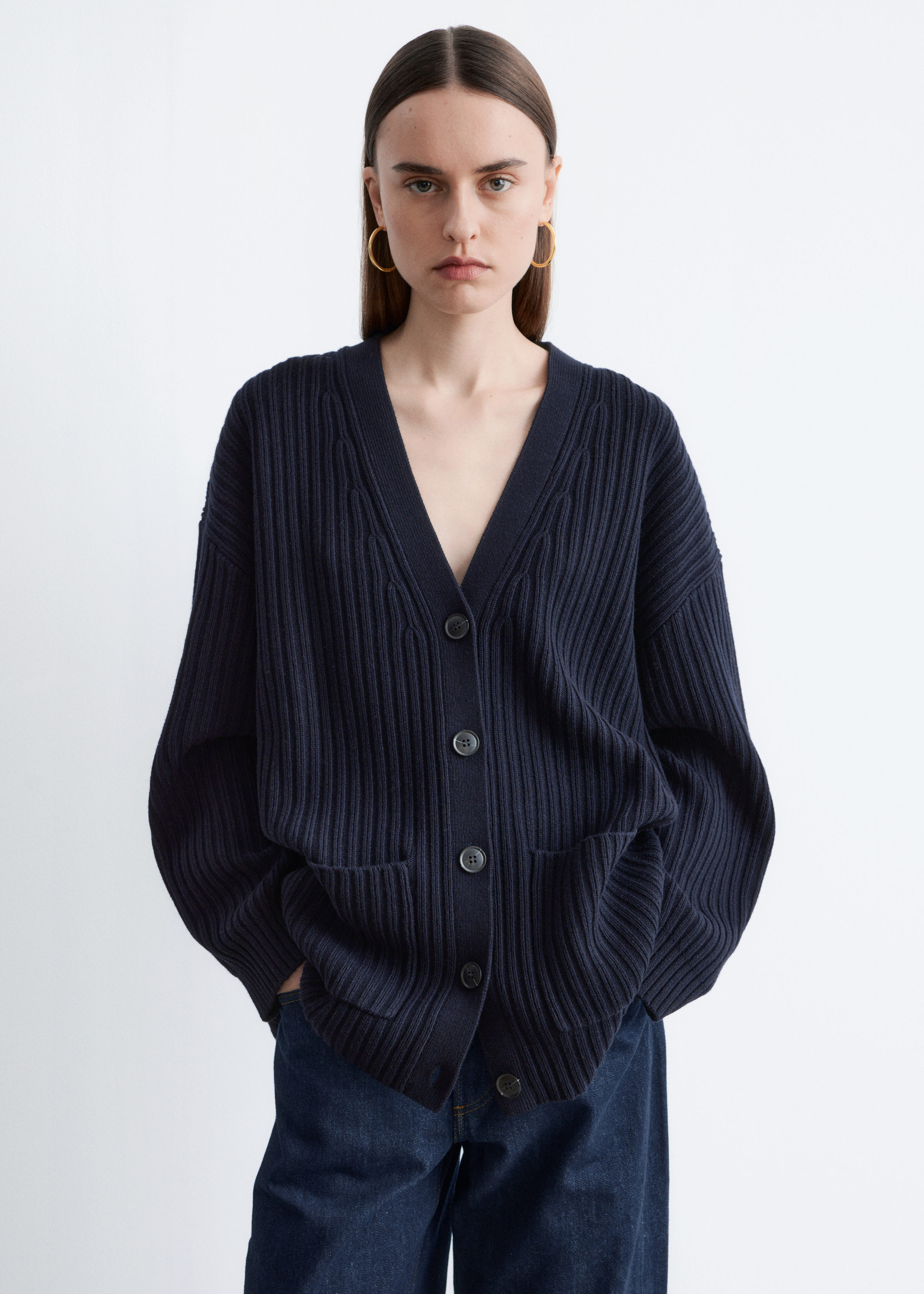 & Other Stories RIB-KNIT CARDIGAN