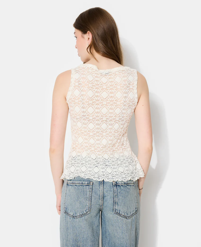 Pimkie Top sans manches en dentelles col bateau