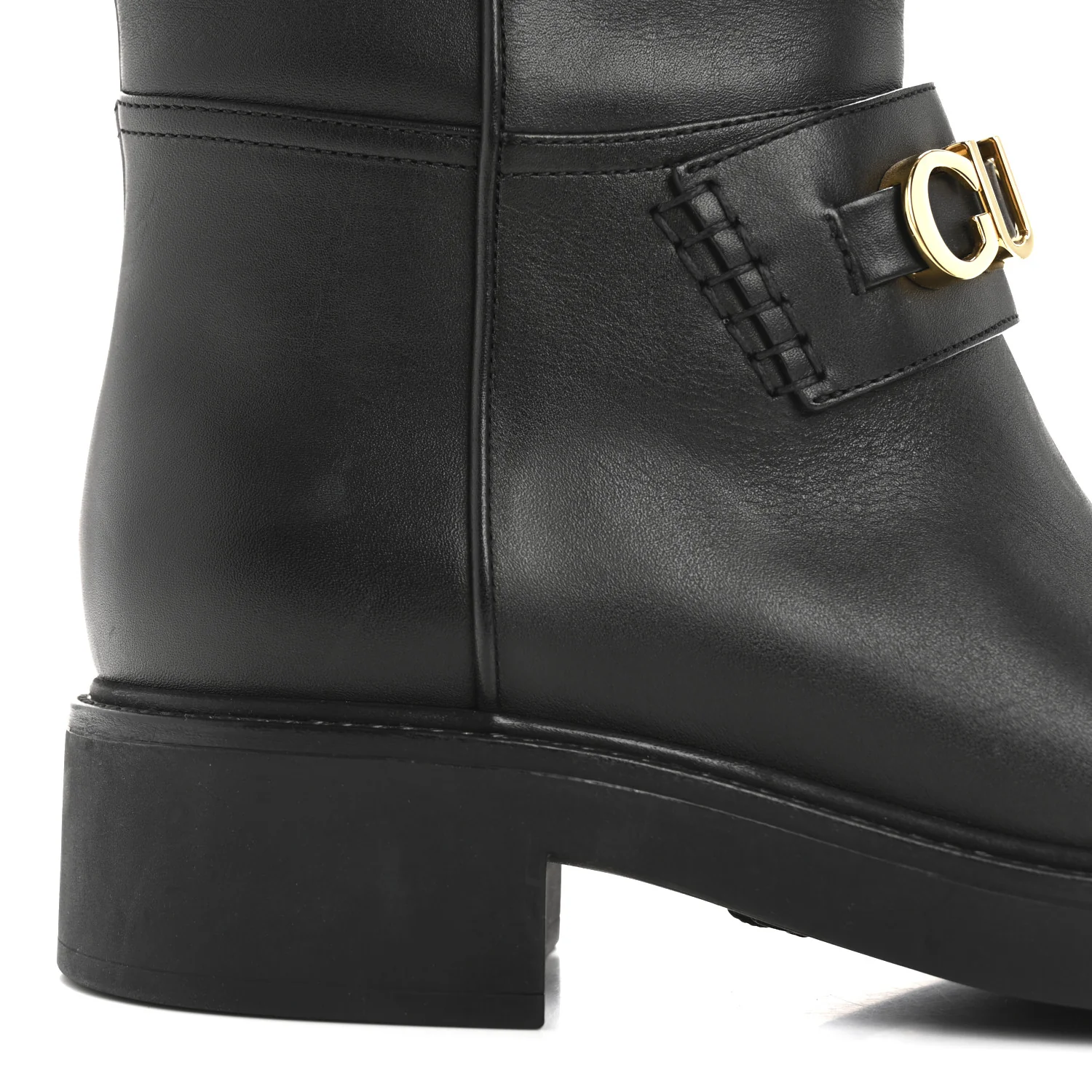 Calfskin Over The Knee Boots 37 Black - Top Club
