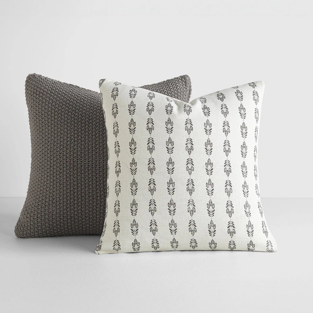 2-Pack Seed Stitch Knit With Folk Leaves Décor Throw Pillows (Sale)