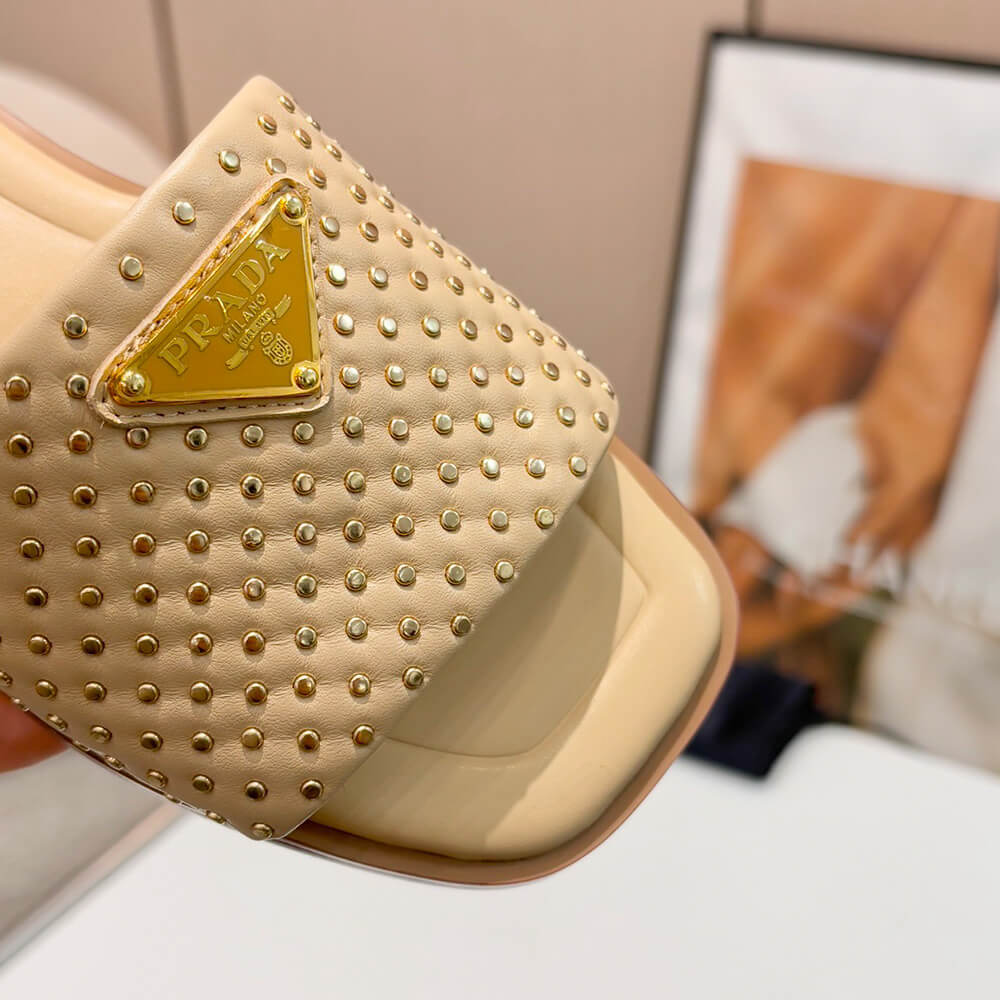 Prada Nappa leather slides with studs - Top Club