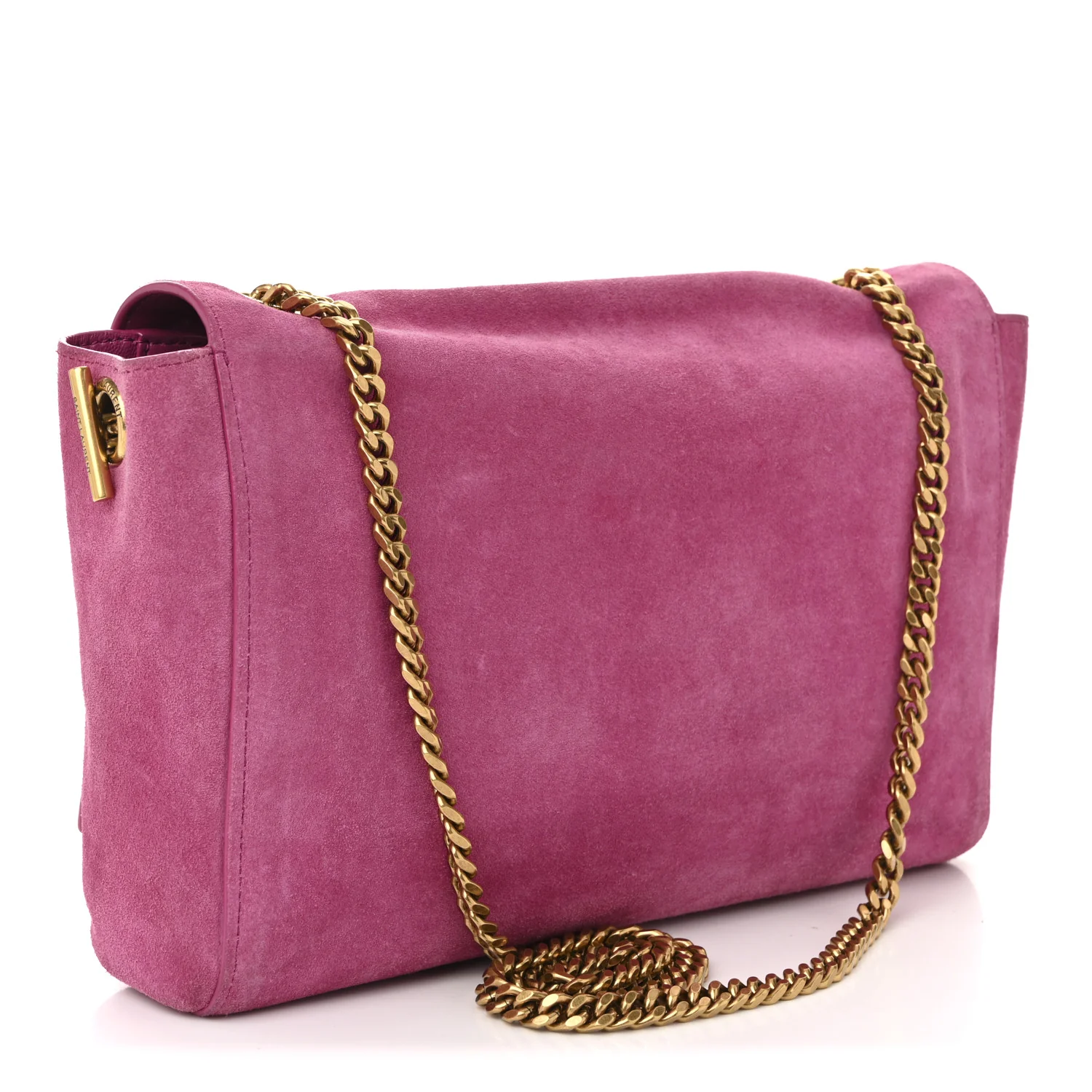 Smooth Calfskin Suede Medium Reversible Monogram Kate Satchel Rose Rubis - Top Club