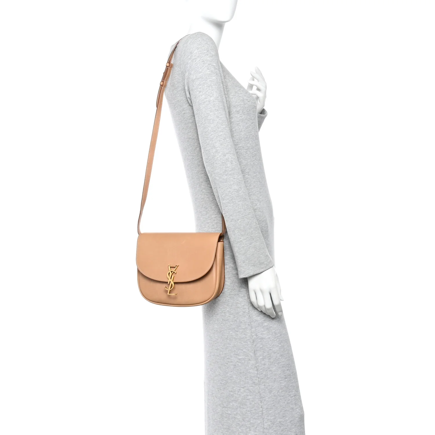 Smooth Vintage Calfskin Monogram Medium Kaia Satchel Gold