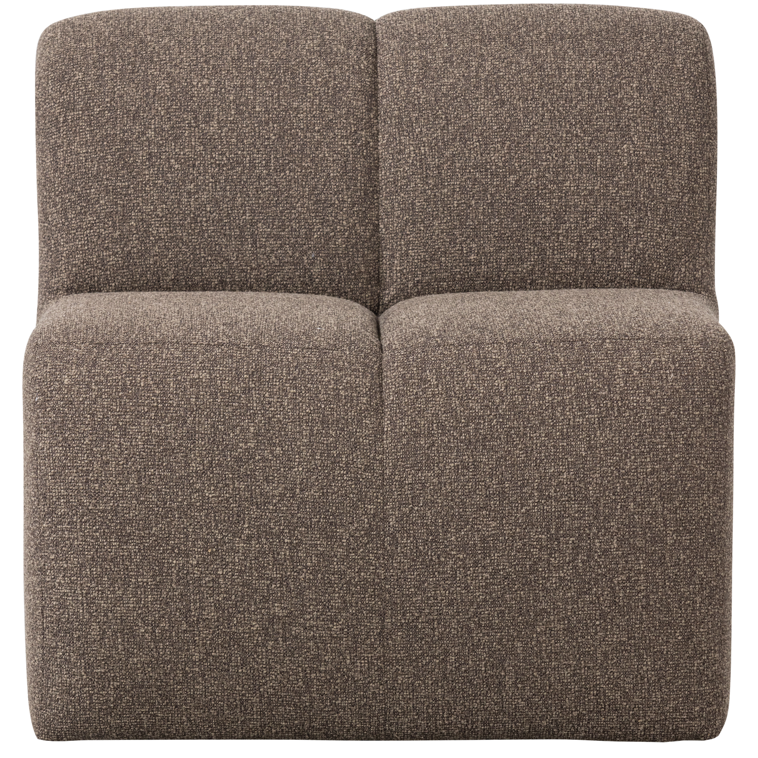 Mojo eetbank 84 cm met rugleuning boucle bruin melange