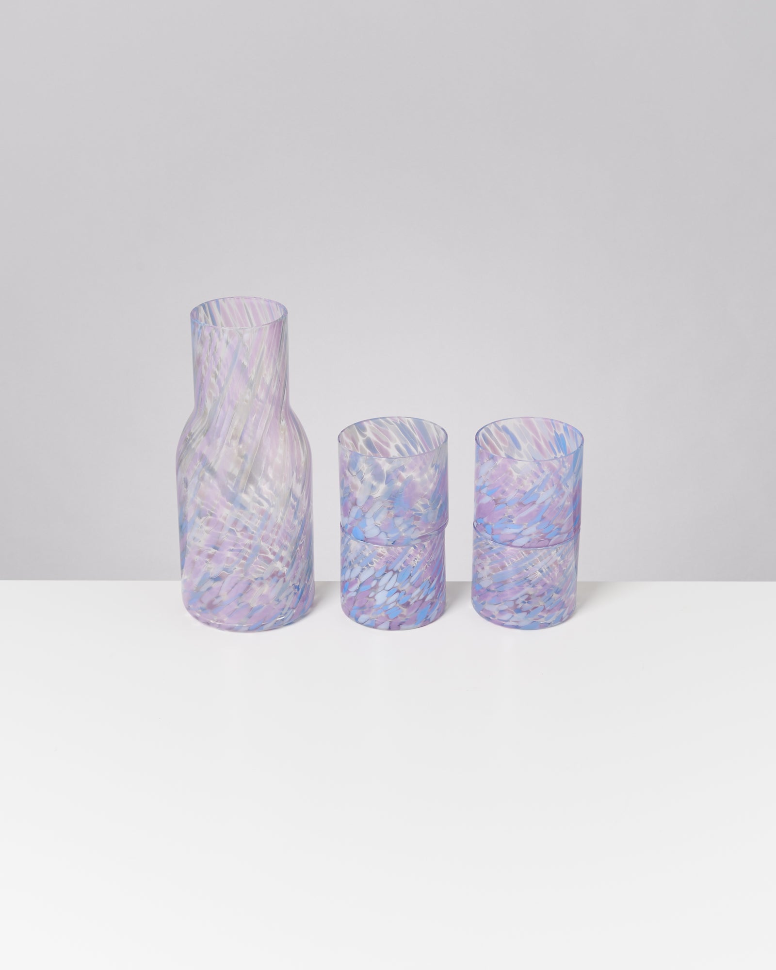 Joia Glas klein drops blau lila 5er-Set