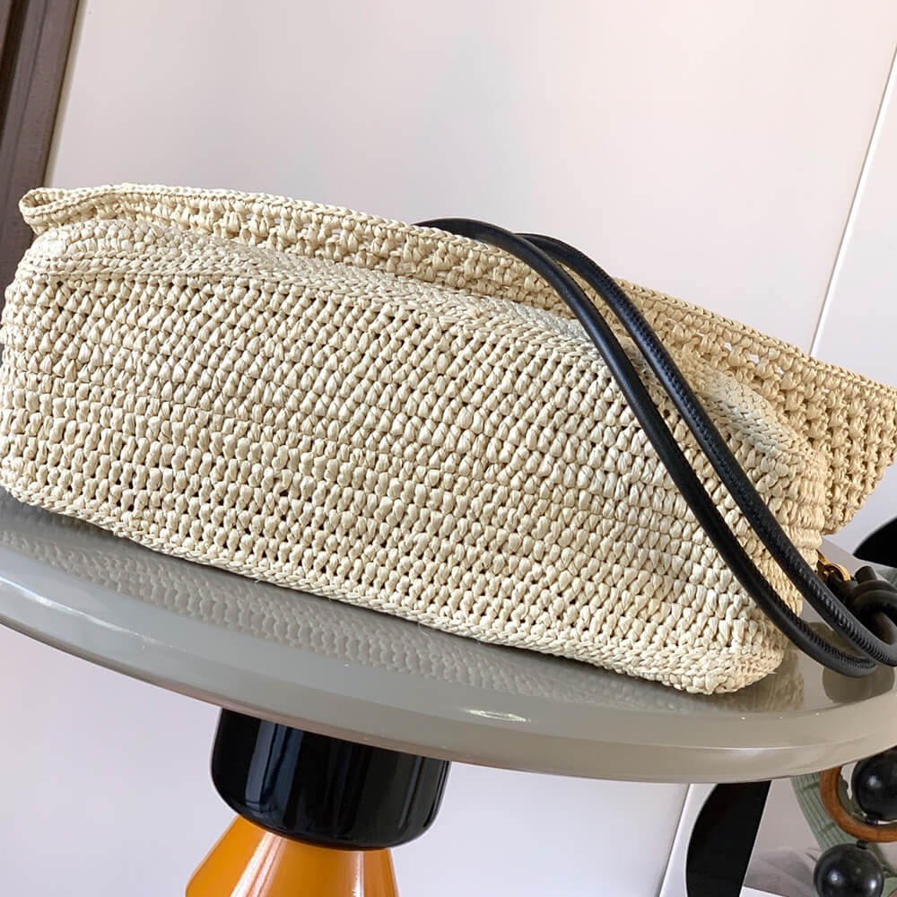 Loewe Medium Ola bag in raffia and calfskin(HIGH-END GRADE) - Top Club