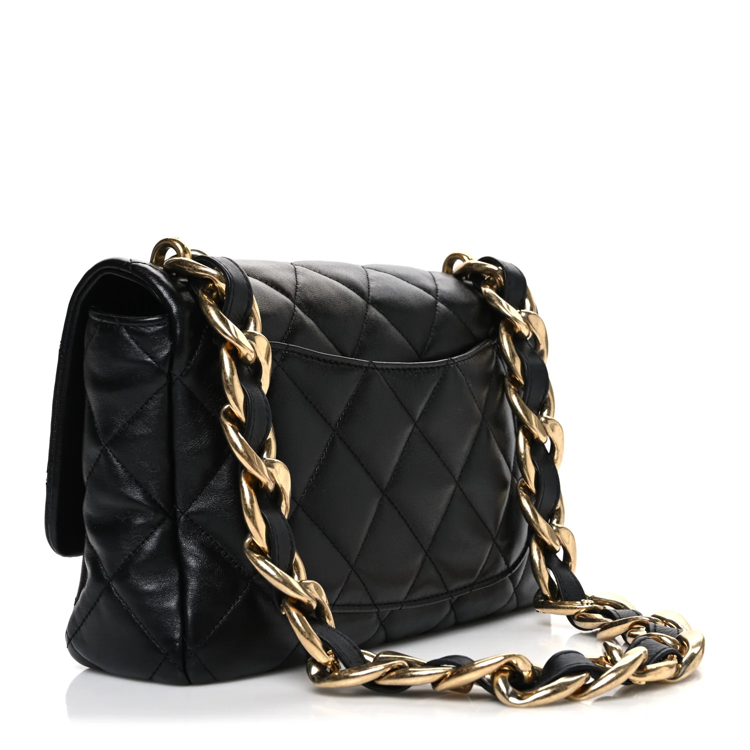 Lambskin Quilted Large CC Funky Town Flap Black - Top Club