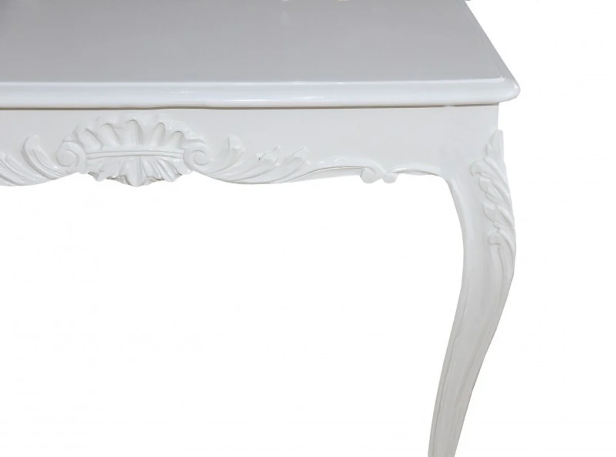 Baroque dining table white 100 cm x 100 cm - dining room table - antique style furniture