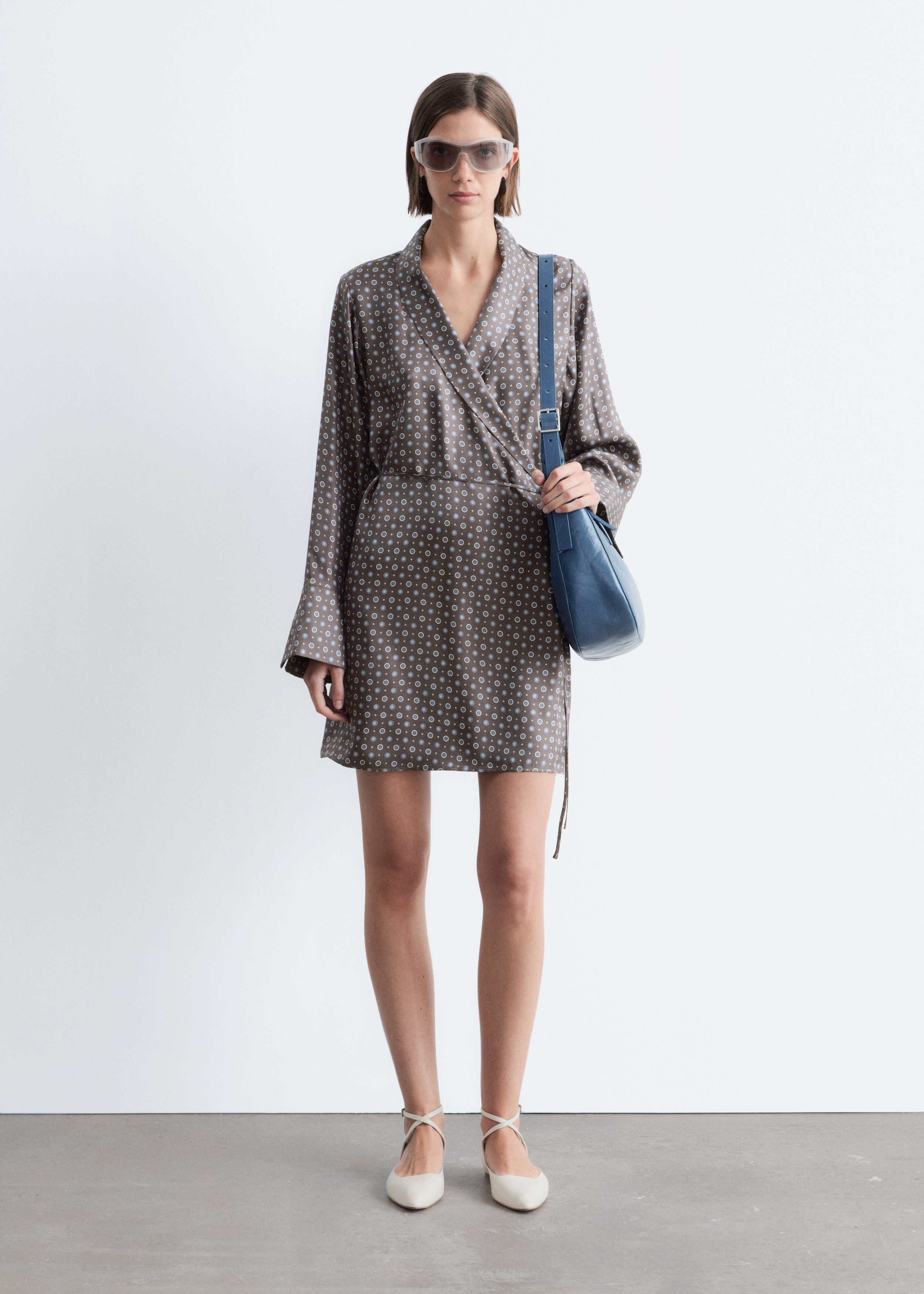 & Other Stories MINI SILK WRAP DRESS