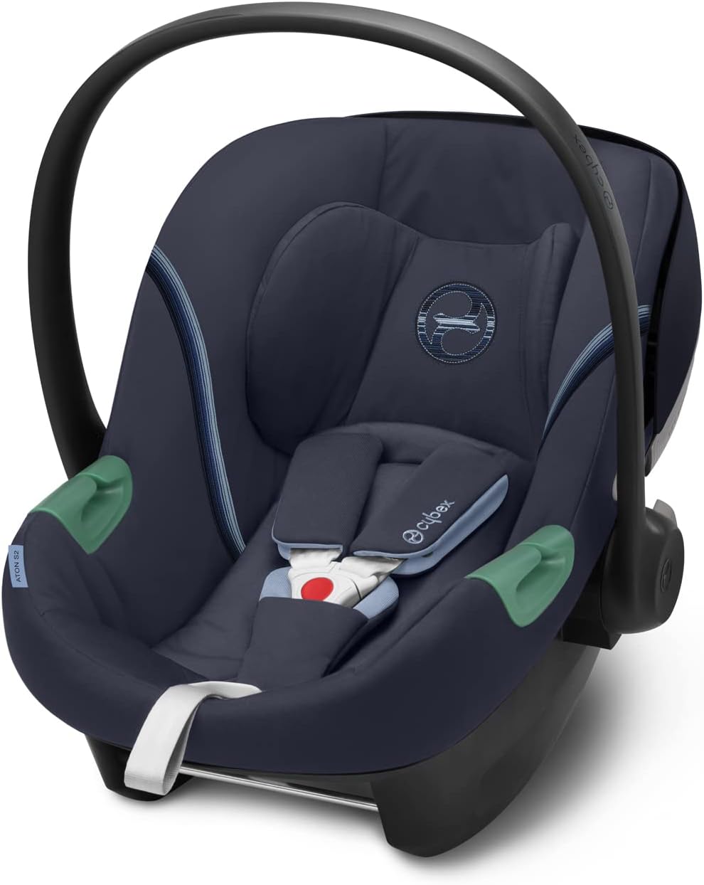 CYBEX Gold Seggiolino Auto Aton S2 i-Size, Dalla Nascita a circa 24 Mesi, Max. 13 kg, Con Riduttore per Neonato, Compatibile con SensorSafe, Ocean Blue