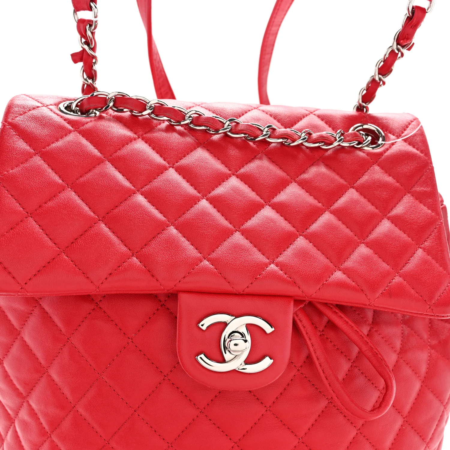 Lambskin Quilted Large Urban Spirit Backpack Red - Top Club