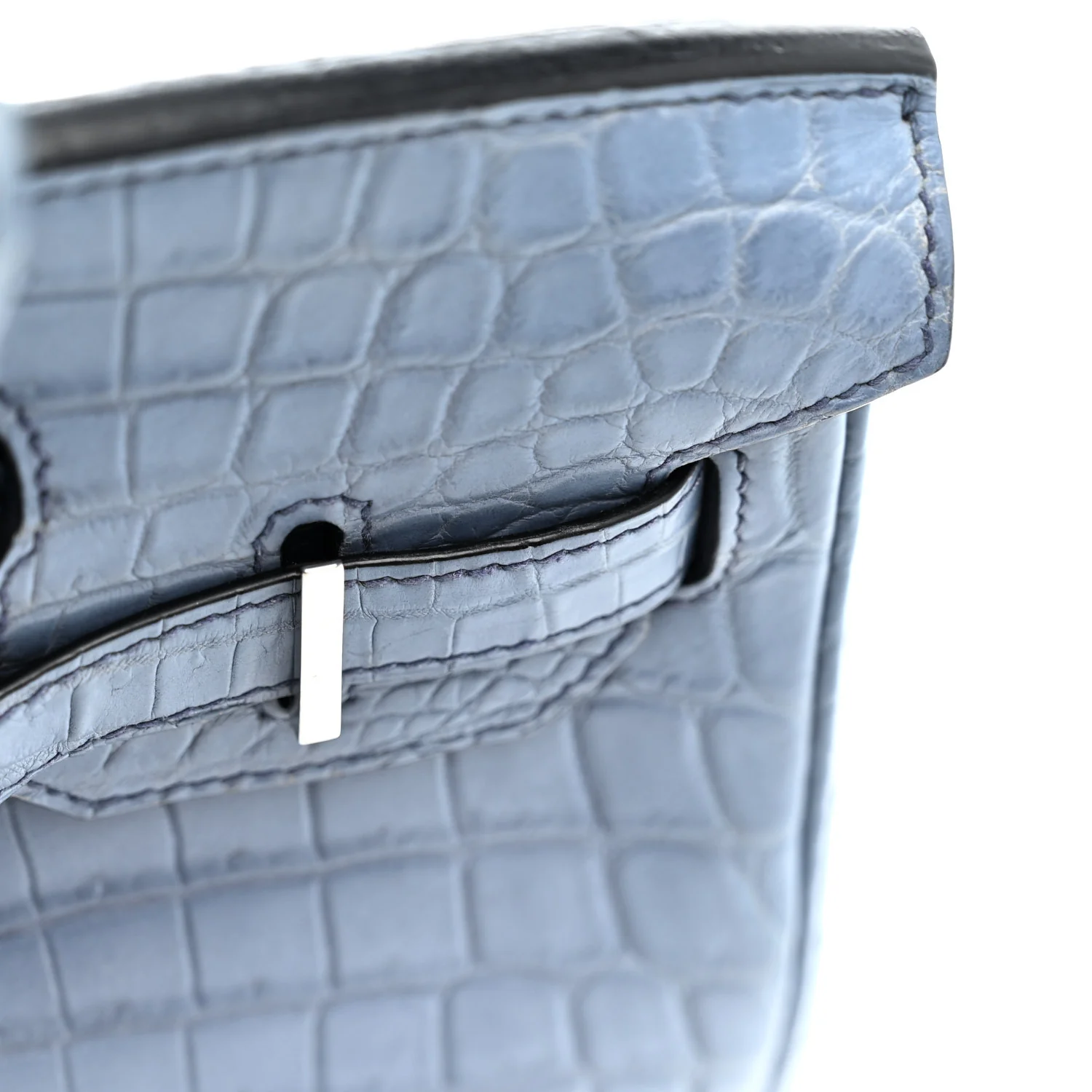 Matte Porosus Crocodile Birkin 30 Bleu Brighton - Top Club