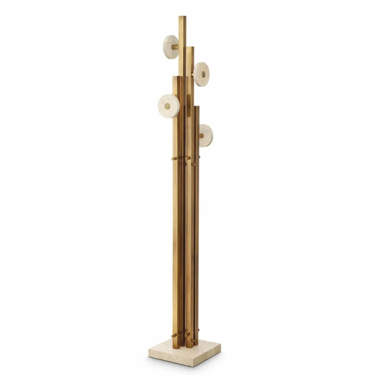 Luxury coat rack vintage brass / beige H. 175.5 cm - Luxury Furniture
