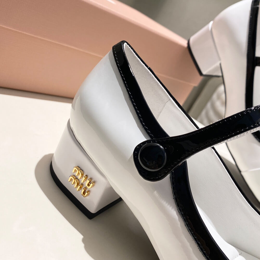 MiuMiu Two-tone patent leather Mary Jane pumps - Top Club