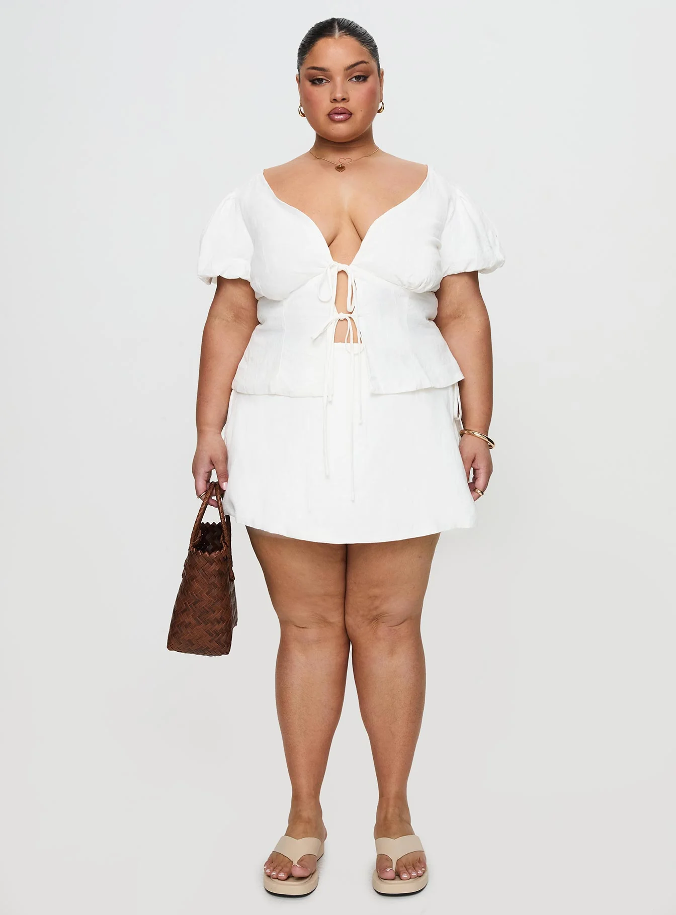 Wilhelmina Blouse Top White Curve