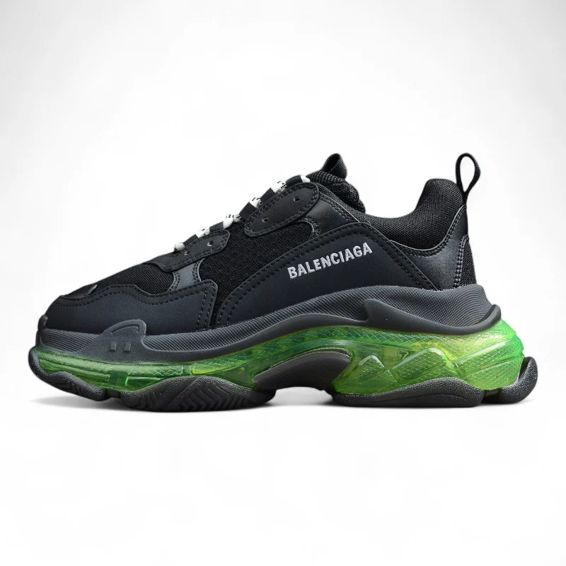 Balenciaga Wmns Triple S – Black Green - Sneaker Replica Workshop