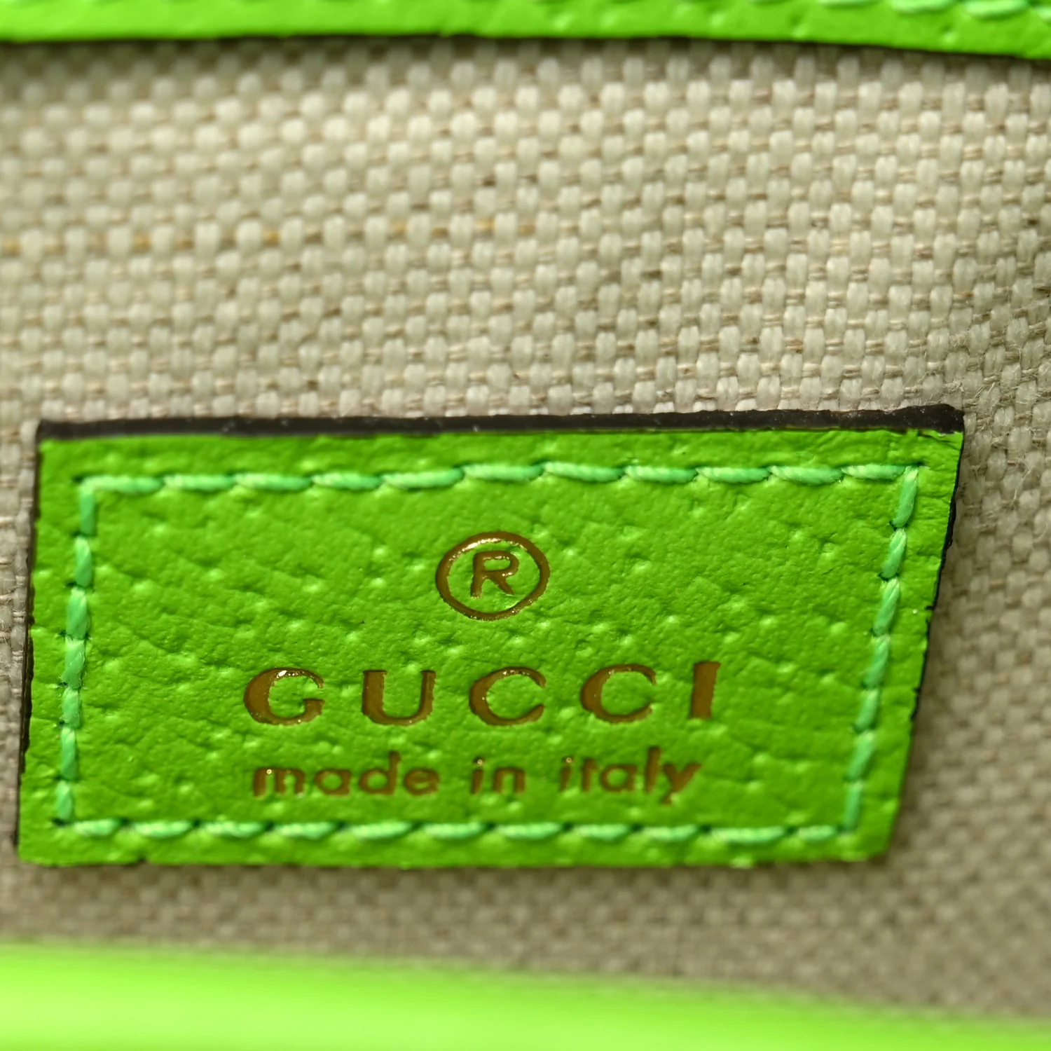 GG Supreme Monogram Web Small Ophidia Belt Bag Beige Ebony Electric Green - Top Club