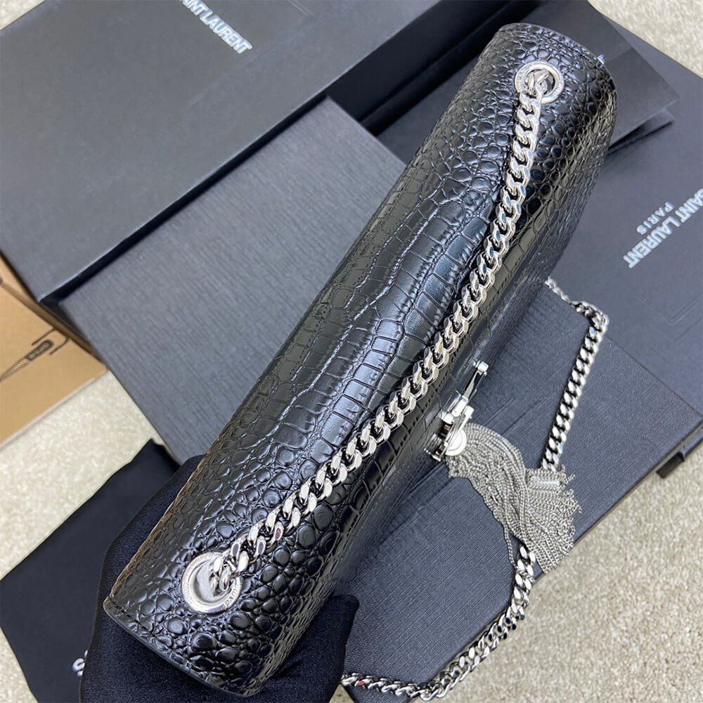 YSL kate medium tassel in crocodile-embossed leather - Top Club