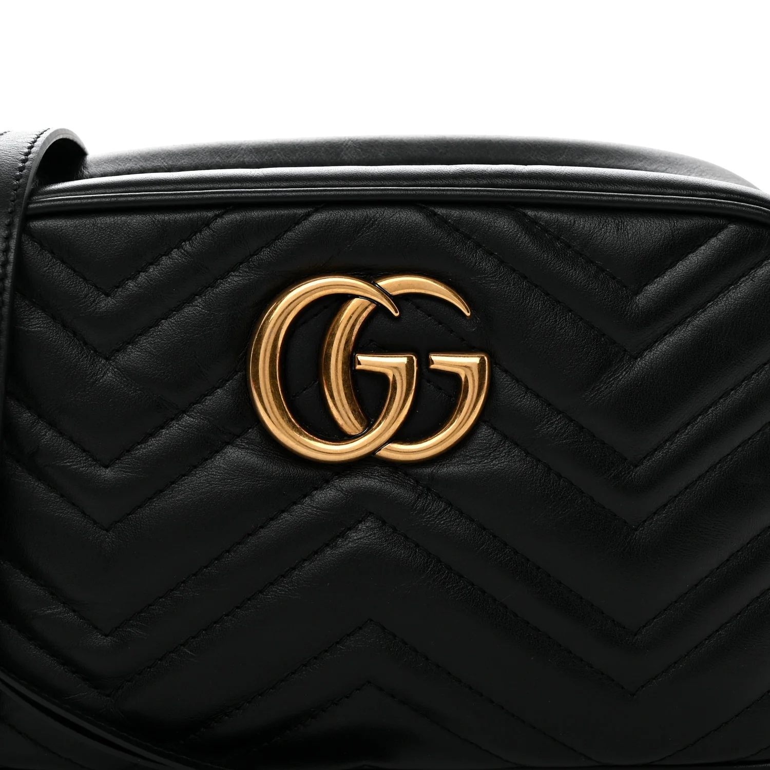Calfskin Matelasse Small GG Marmont Chain Shoulder Bag Black - Top Club