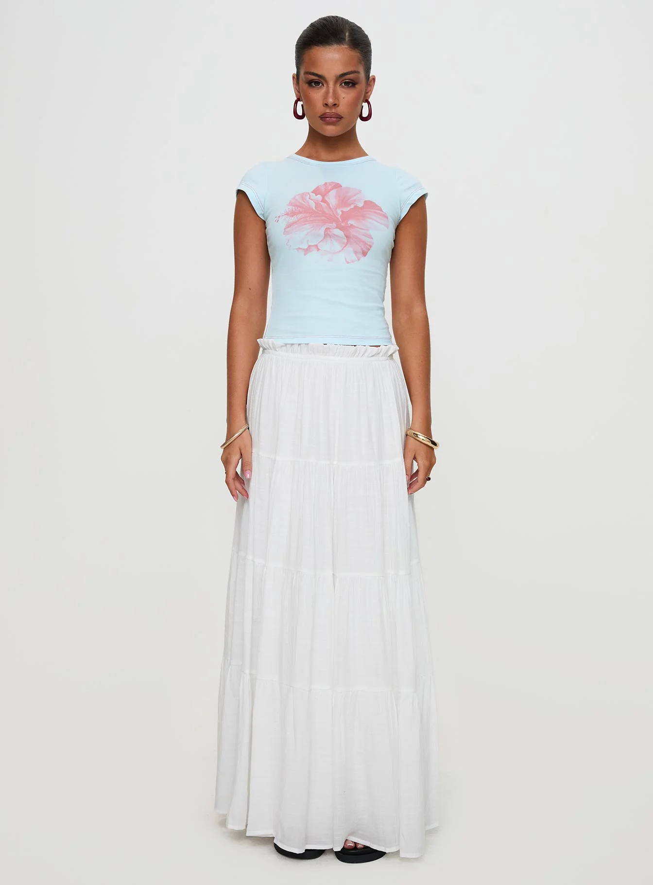 Owenz Hibiscus Baby Tee Blue