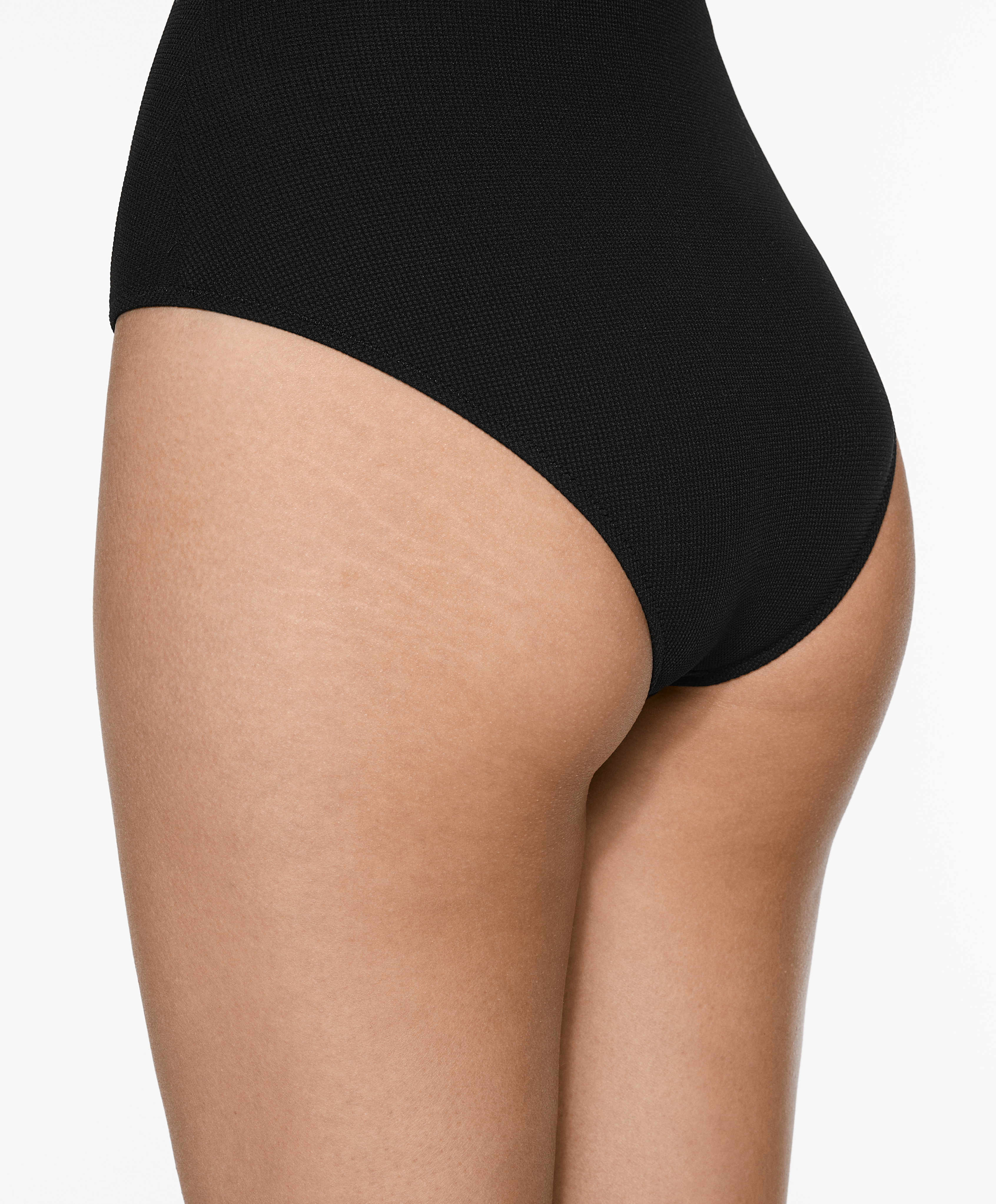 OYSHO Piqué V-neck swimsuit