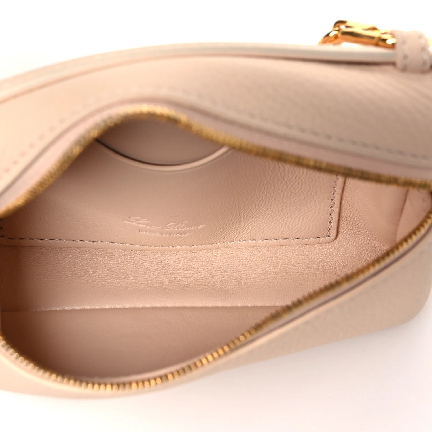 Grained Calfskin Extra Pocket Mini Pouch Creamed Honey - Top Club