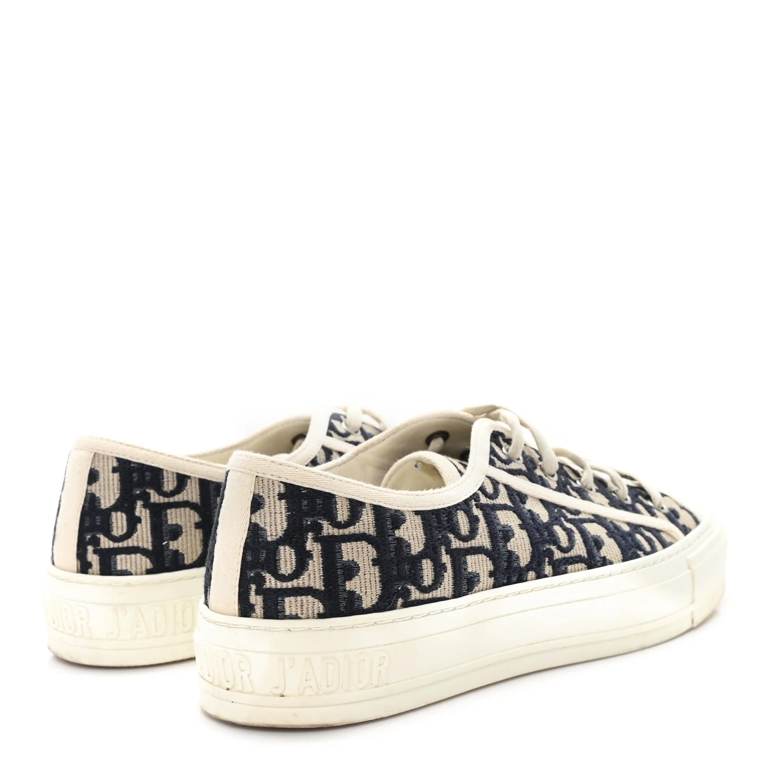 Canvas Oblique Walk'N'Dior Low Top Sneakers 38 Deep Blue - Top Club