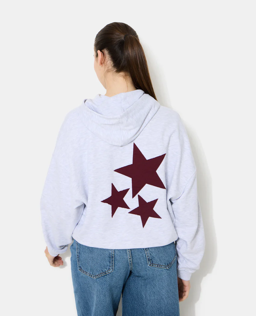 Pimkie Sweat capuche oversize avec étoiles contrastées