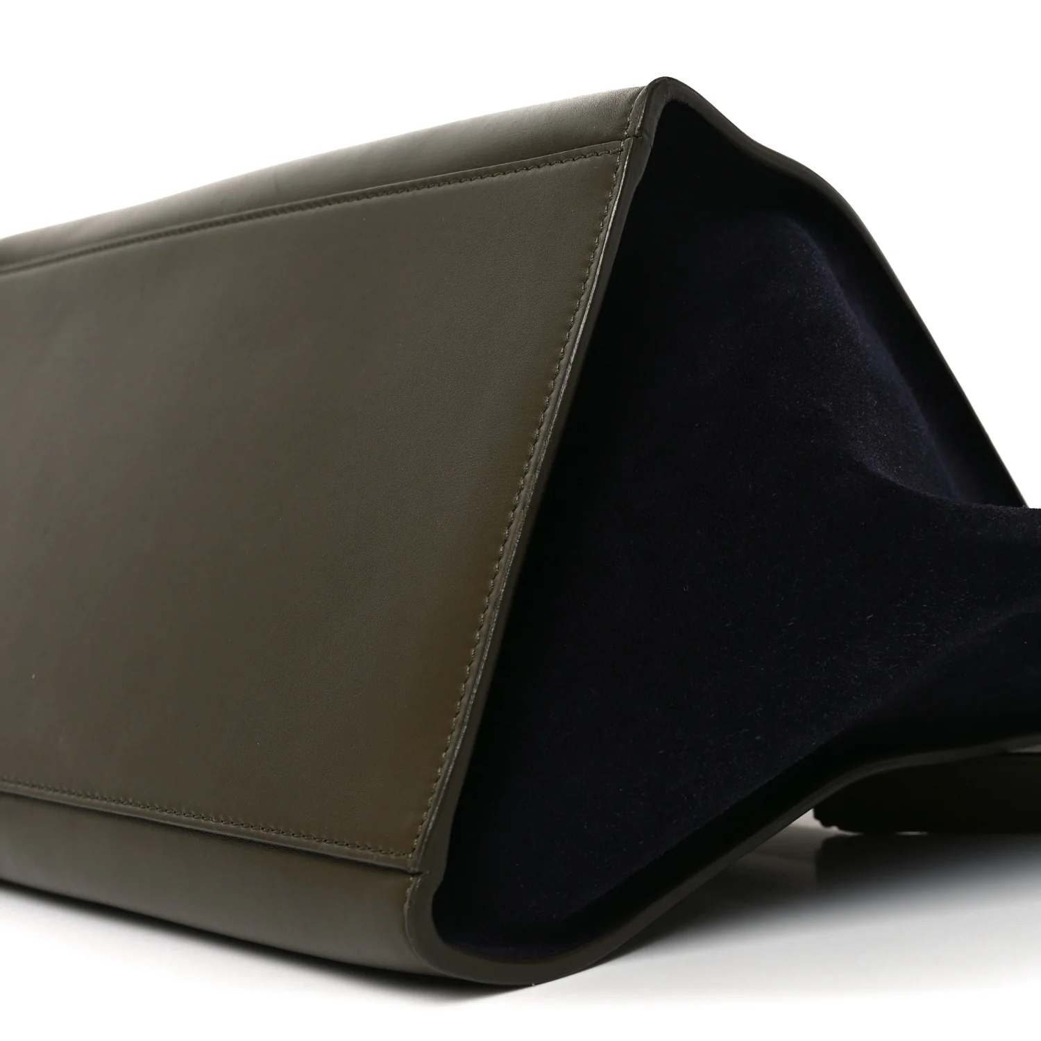 Smooth Calfskin Suede Medium Tri-Color Trapeze Cream Black Khaki - Top Club