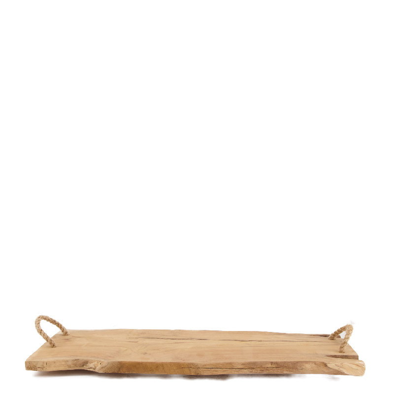 Tray teak with handles