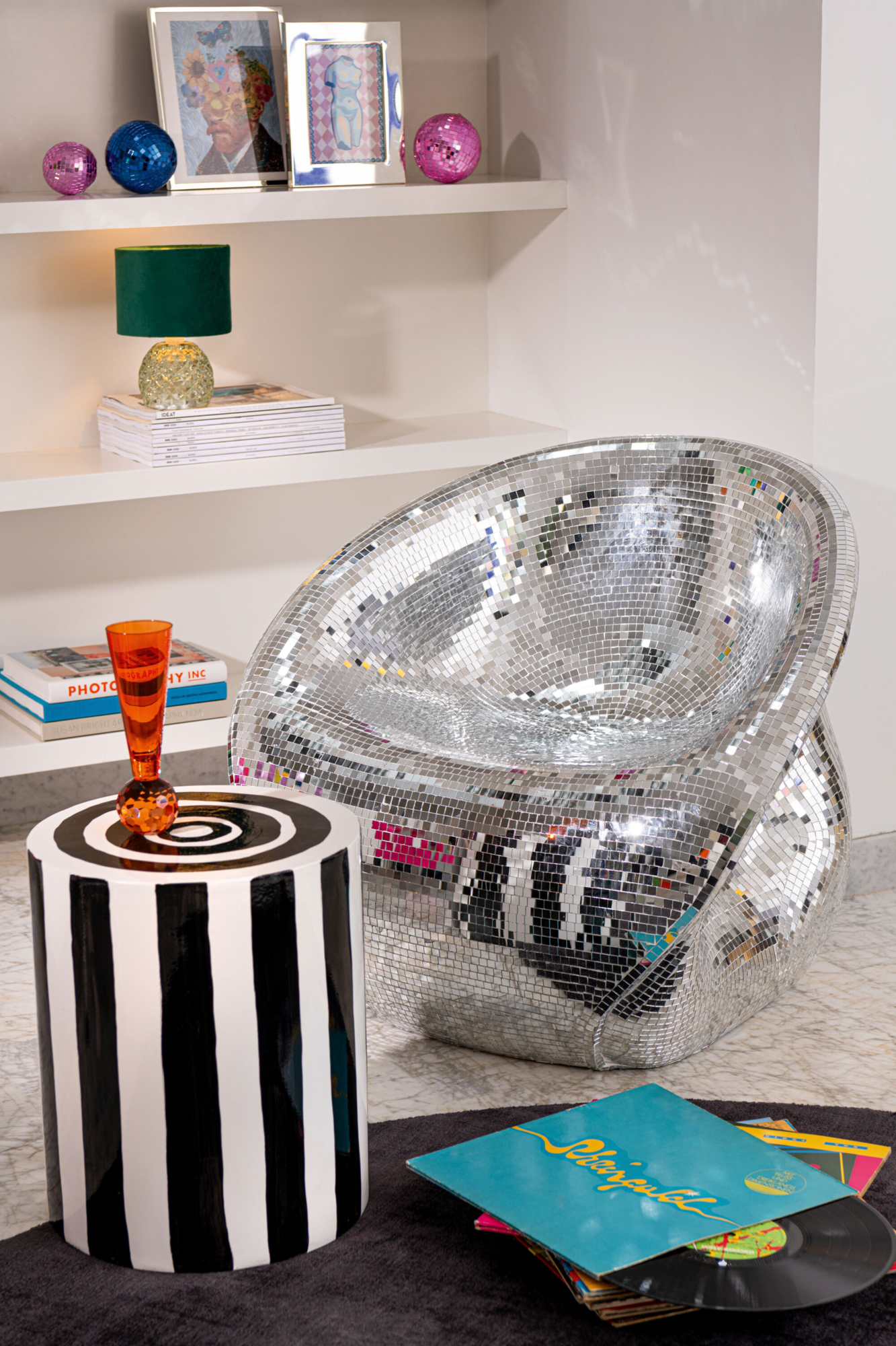 Fauteuil Disco Spiegels zilver