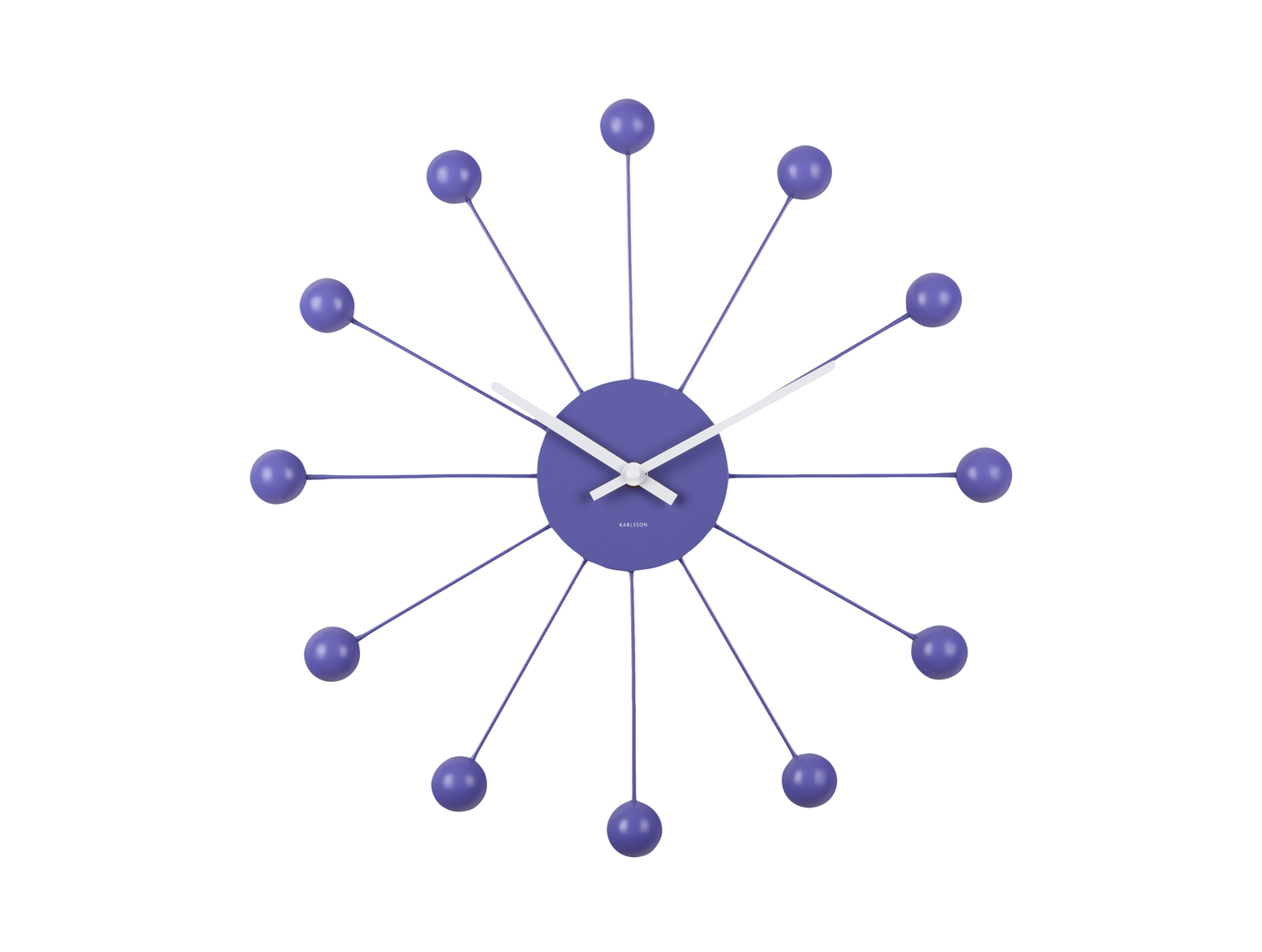 Wall clock Funky Spider bright purple