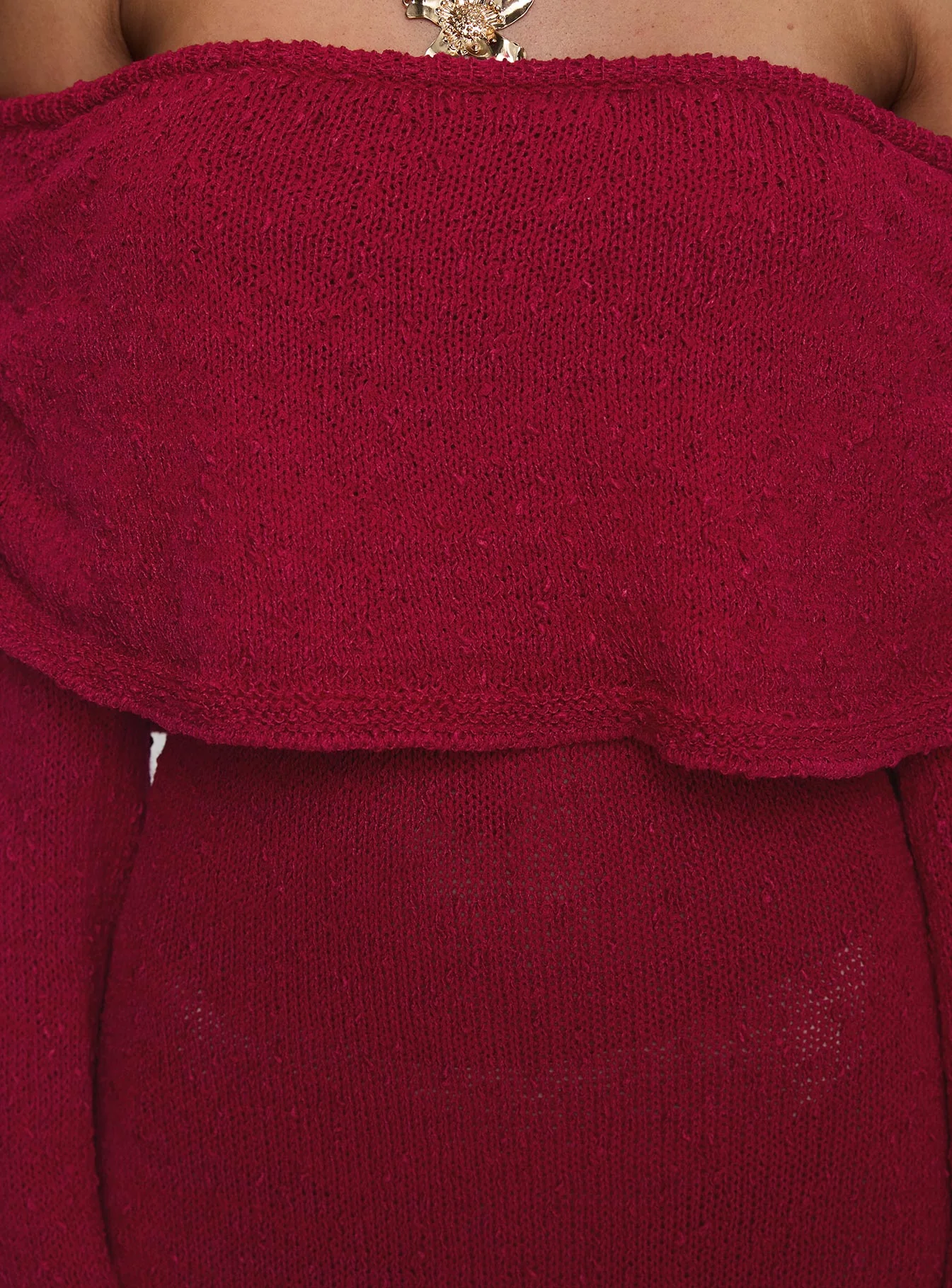 Aleyah Long Sleeve Maxi Dress Burgundy