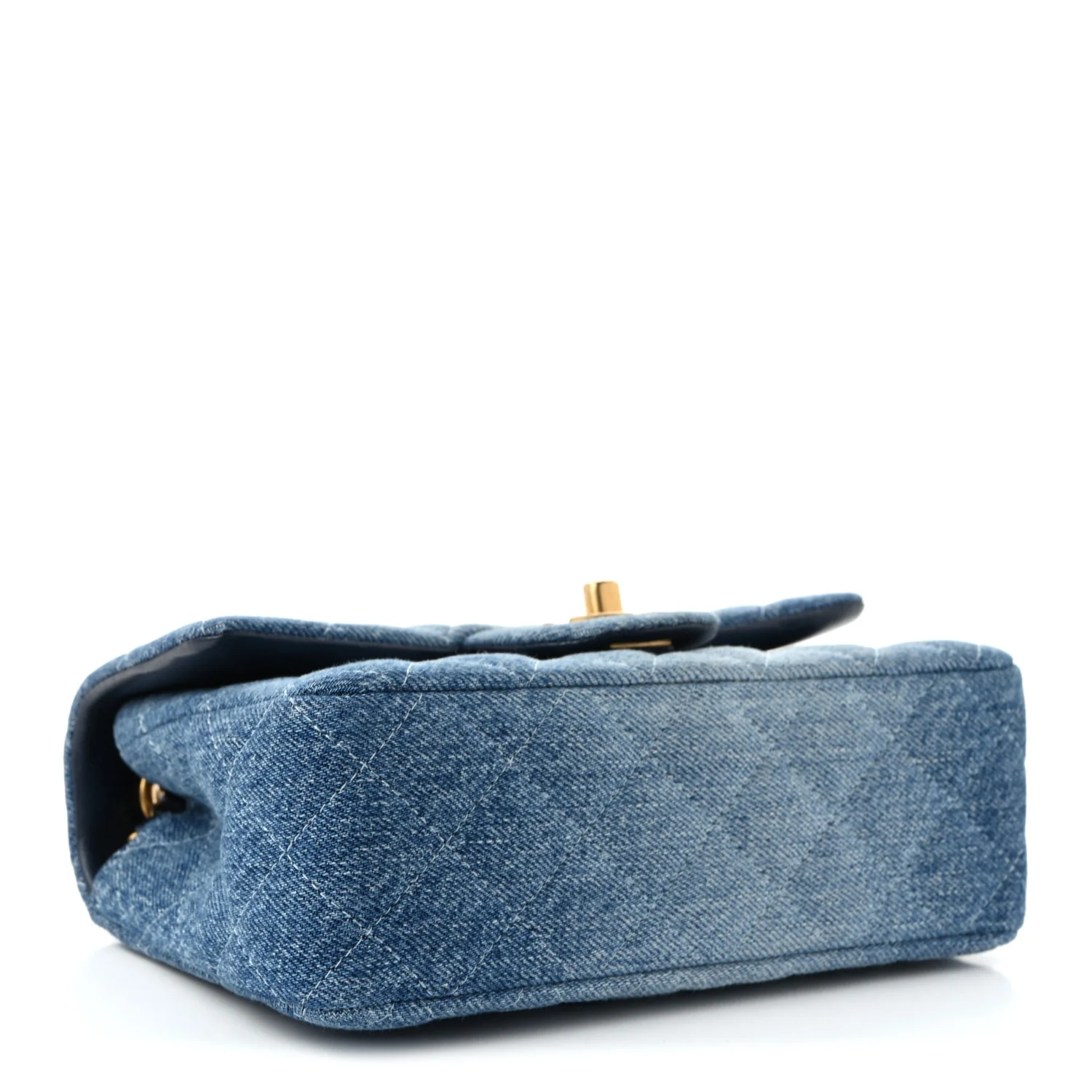 Washed Denim Quilted Mini Rectangular Flap Blue - Top Club