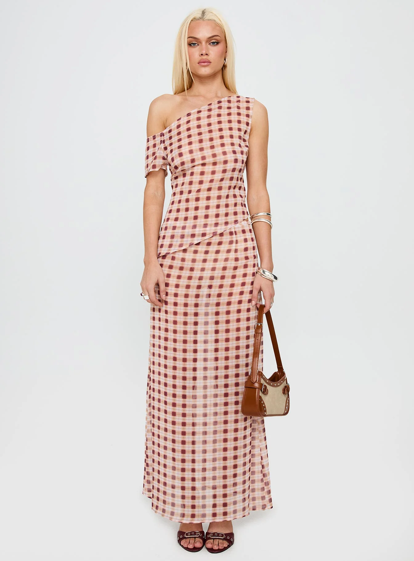 Surina Skirt Peach Check