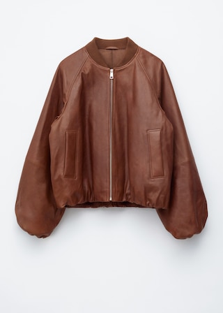 & Other Stories LEATHER BOMBER JACKET